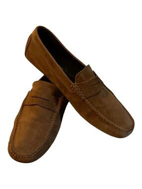 Men's Brown Suede Penny Loafers